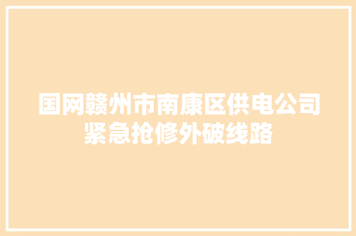 国网赣州市南康区供电公司紧急抢修外破线路