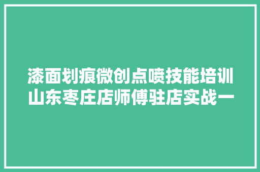 漆面划痕微创点喷技能培训山东枣庄店师傅驻店实战一对一