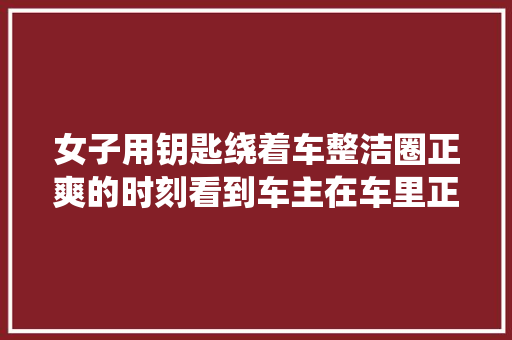 女子用钥匙绕着车整洁圈正爽的时刻看到车主在车里正看着她