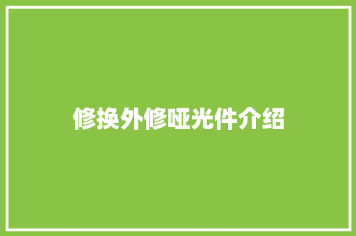修换外修哑光件介绍