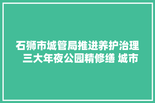 石狮市城管局推进养护治理  三大年夜公园精修缮 城市颜值再提升
