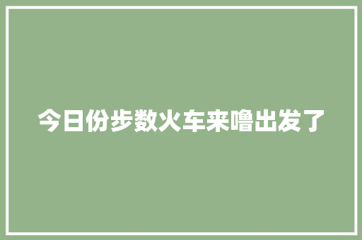 今日份步数火车来噜出发了