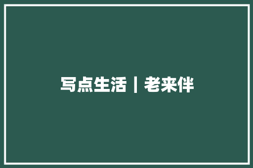 写点生活｜老来伴