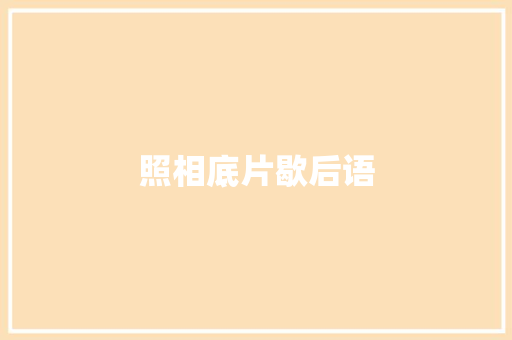 照相底片歇后语
