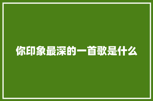 你印象最深的一首歌是什么