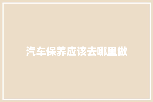 汽车保养应该去哪里做