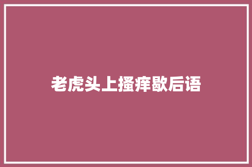 老虎头上搔痒歇后语