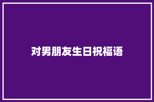 对男朋友生日祝福语