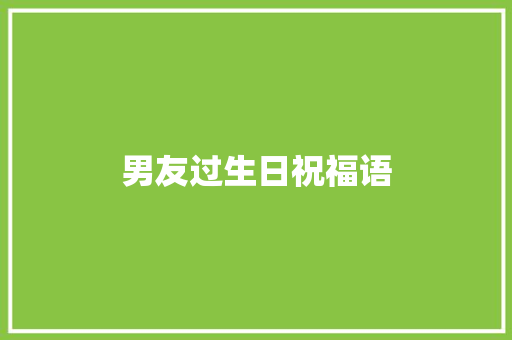 男友过生日祝福语