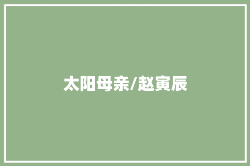 太阳母亲/赵寅辰