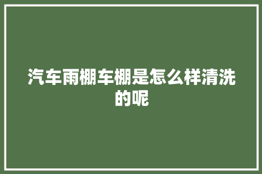 汽车雨棚车棚是怎么样清洗的呢