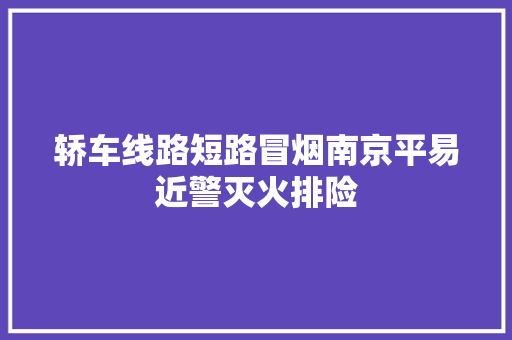 轿车线路短路冒烟南京平易近警灭火排险