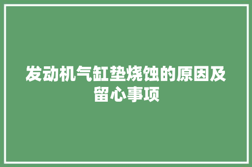 发动机气缸垫烧蚀的原因及留心事项