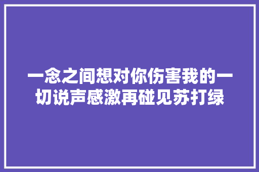 一念之间想对你伤害我的一切说声感激再碰见苏打绿
