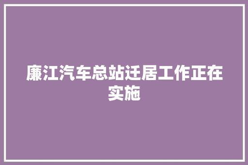 廉江汽车总站迁居工作正在实施