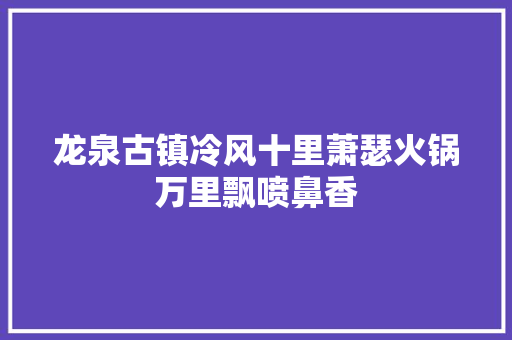 龙泉古镇冷风十里萧瑟火锅万里飘喷鼻香