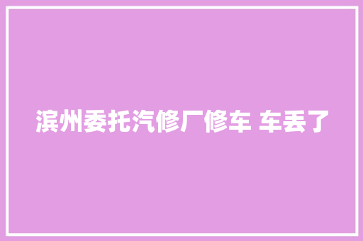 滨州委托汽修厂修车 车丢了