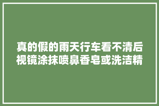 真的假的雨天行车看不清后视镜涂抹喷鼻香皂或洗洁精管用