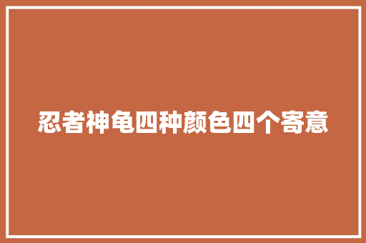 忍者神龟四种颜色四个寄意