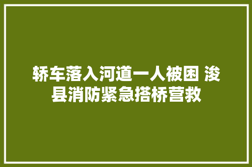 轿车落入河道一人被困 浚县消防紧急搭桥营救