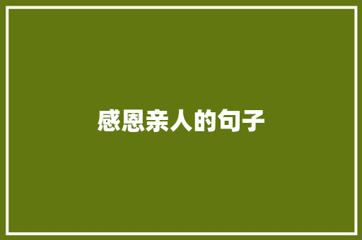 感恩亲人的句子
