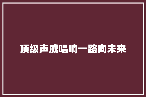 顶级声威唱响一路向未来