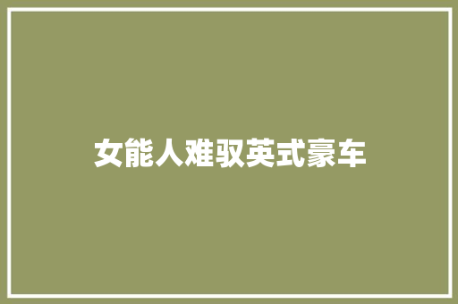 女能人难驭英式豪车