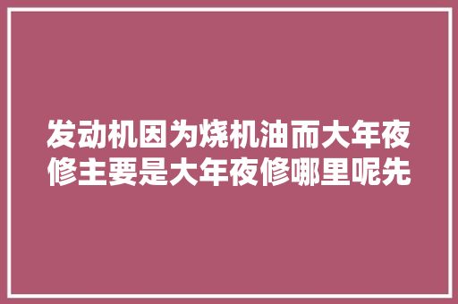 发动机因为烧机油而大年夜修主要是大年夜修哪里呢先看看这台发动机