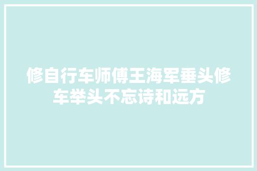 修自行车师傅王海军垂头修车举头不忘诗和远方
