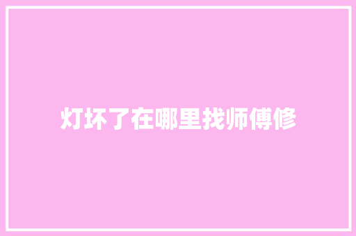灯坏了在哪里找师傅修