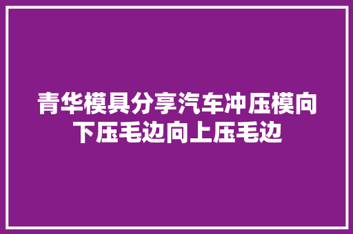 青华模具分享汽车冲压模向下压毛边向上压毛边