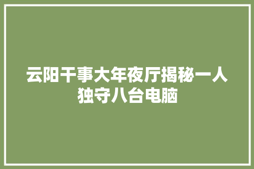 云阳干事大年夜厅揭秘一人独守八台电脑