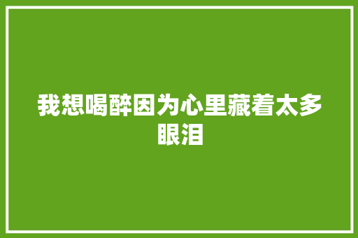 我想喝醉因为心里藏着太多眼泪