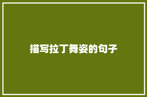 描写拉丁舞姿的句子