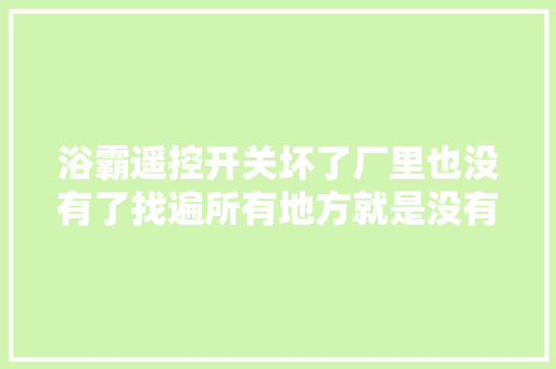 浴霸遥控开关坏了厂里也没有了找遍所有地方就是没有了