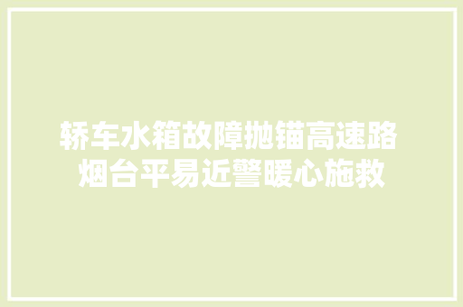 轿车水箱故障抛锚高速路 烟台平易近警暖心施救