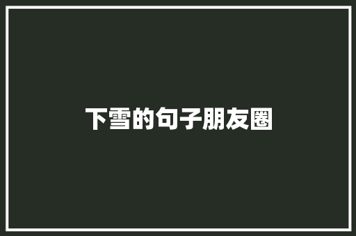 下雪的句子朋友圈