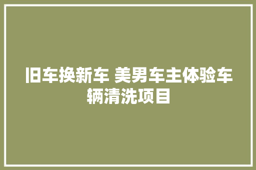 旧车换新车 美男车主体验车辆清洗项目