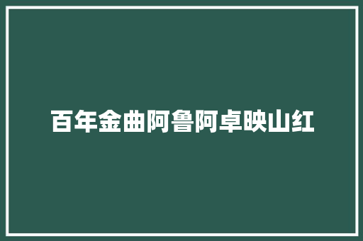 百年金曲阿鲁阿卓映山红 休闲娱乐