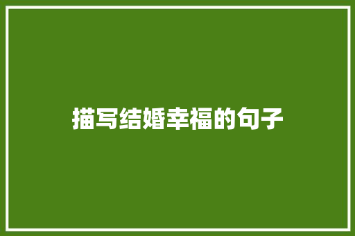 描写结婚幸福的句子