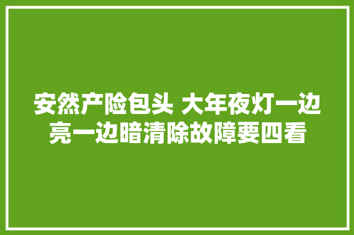 安然产险包头 大年夜灯一边亮一边暗清除故障要四看