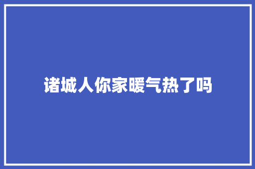 诸城人你家暖气热了吗
