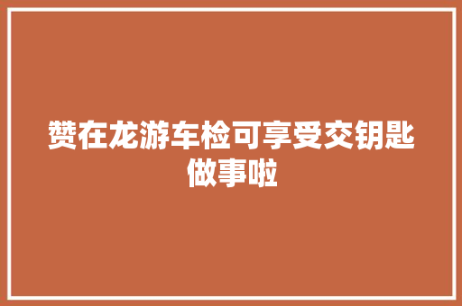 赞在龙游车检可享受交钥匙做事啦