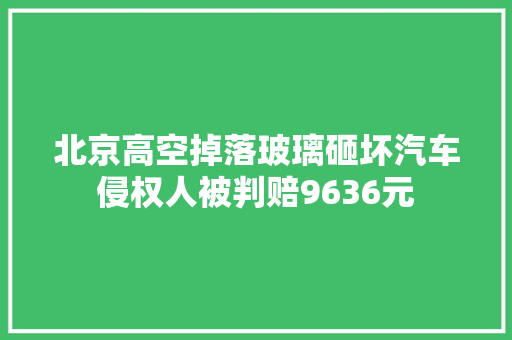 北京高空掉落玻璃砸坏汽车侵权人被判赔9636元