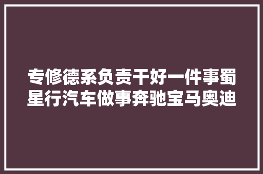专修德系负责干好一件事蜀星行汽车做事奔驰宝马奥迪专修
