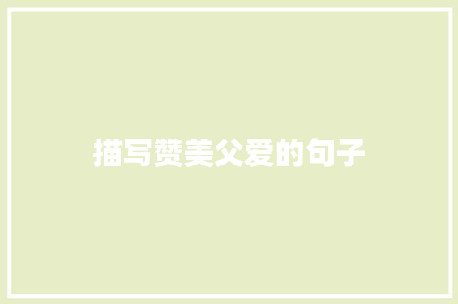 描写赞美父爱的句子
