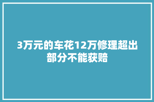 3万元的车花12万修理超出部分不能获赔
