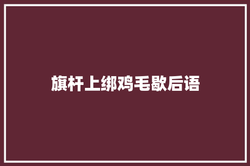 旗杆上绑鸡毛歇后语