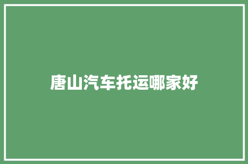 唐山汽车托运哪家好