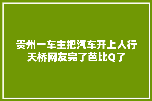 贵州一车主把汽车开上人行天桥网友完了芭比Q了